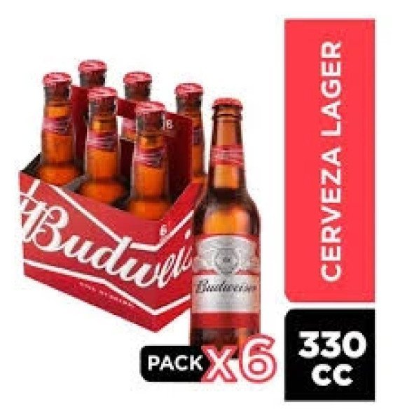 BUDWEISER PORRNCITO 330cc X6